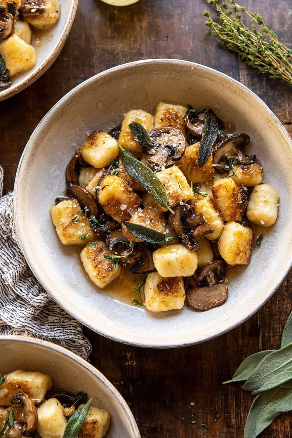 Ricotta Gnocchi with Herby Mushrooms and Sage Browned Butter