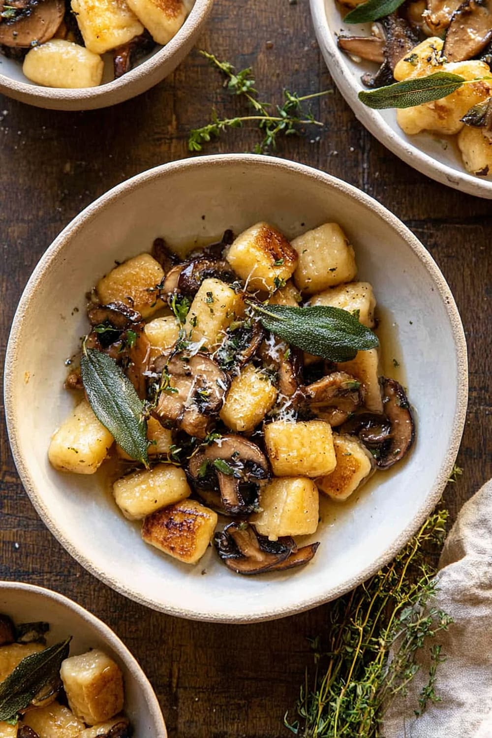 Ricotta Gnocchi with Herby Mushrooms and Sage Browned Butter