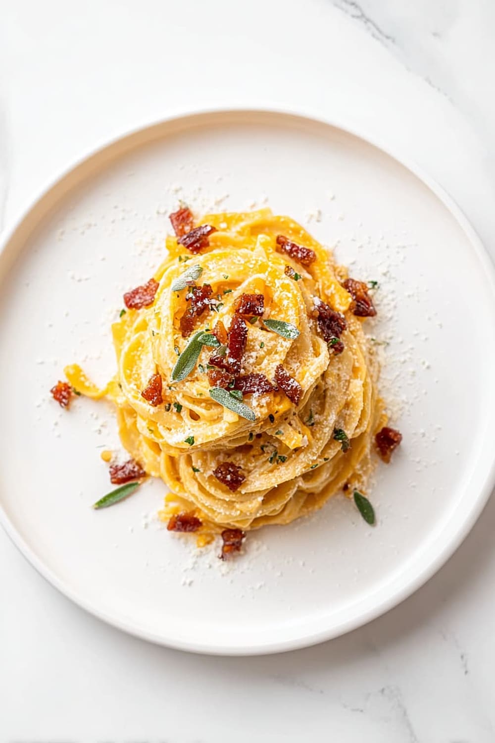 Butternut Squash Carbonara Pasta