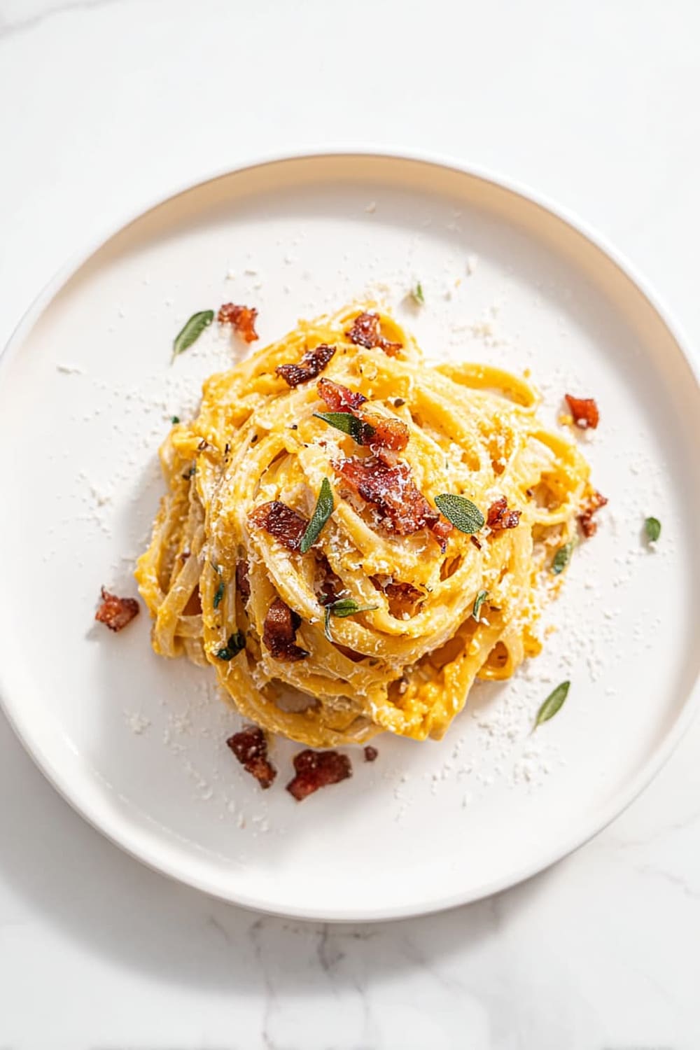 Butternut Squash Carbonara Pasta