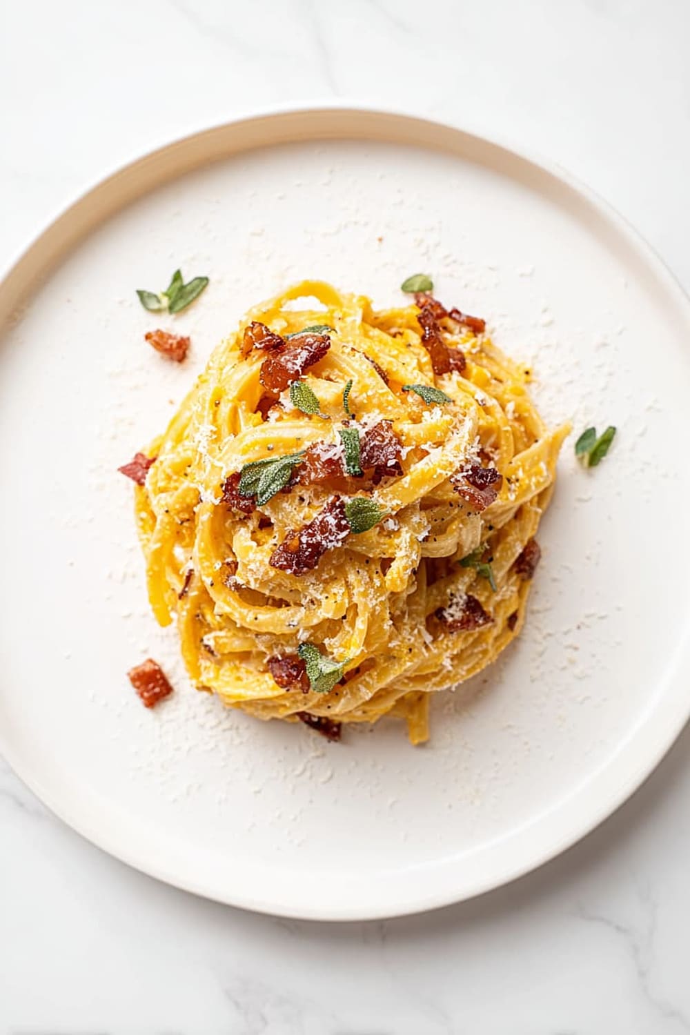 Butternut Squash Carbonara Pasta