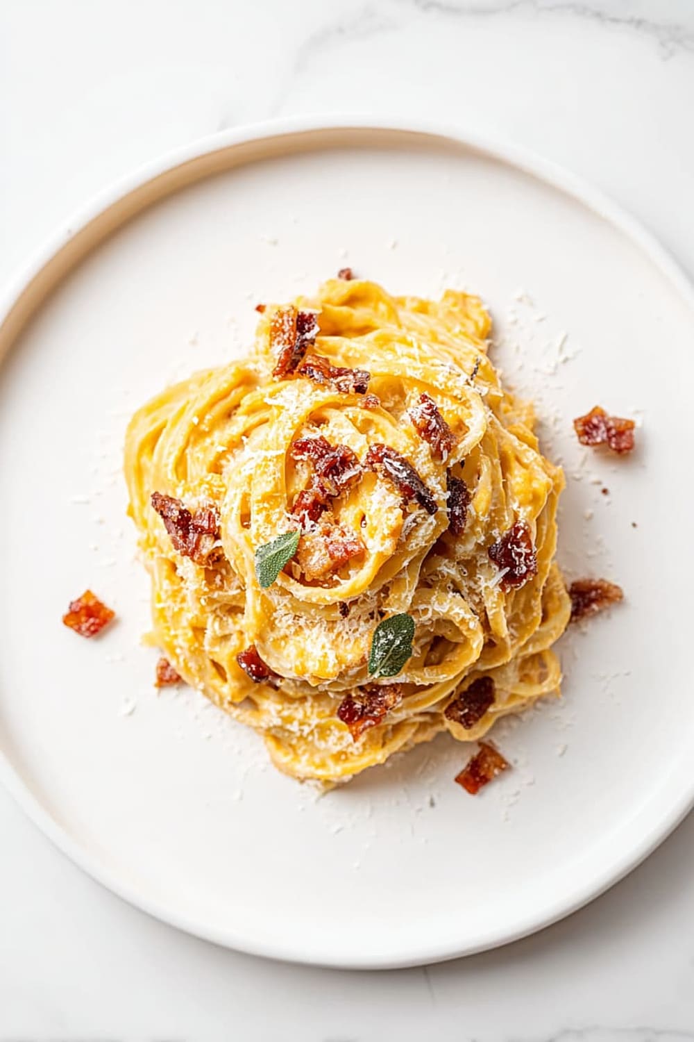 Butternut Squash Carbonara Pasta