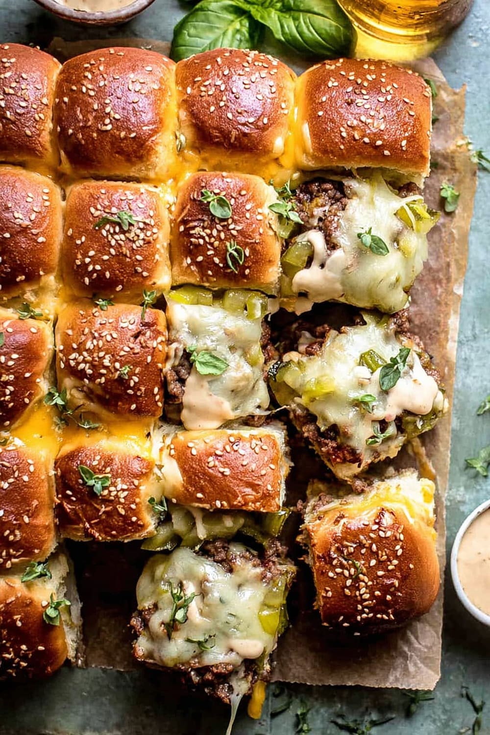 Pull Apart Cheeseburger Sliders