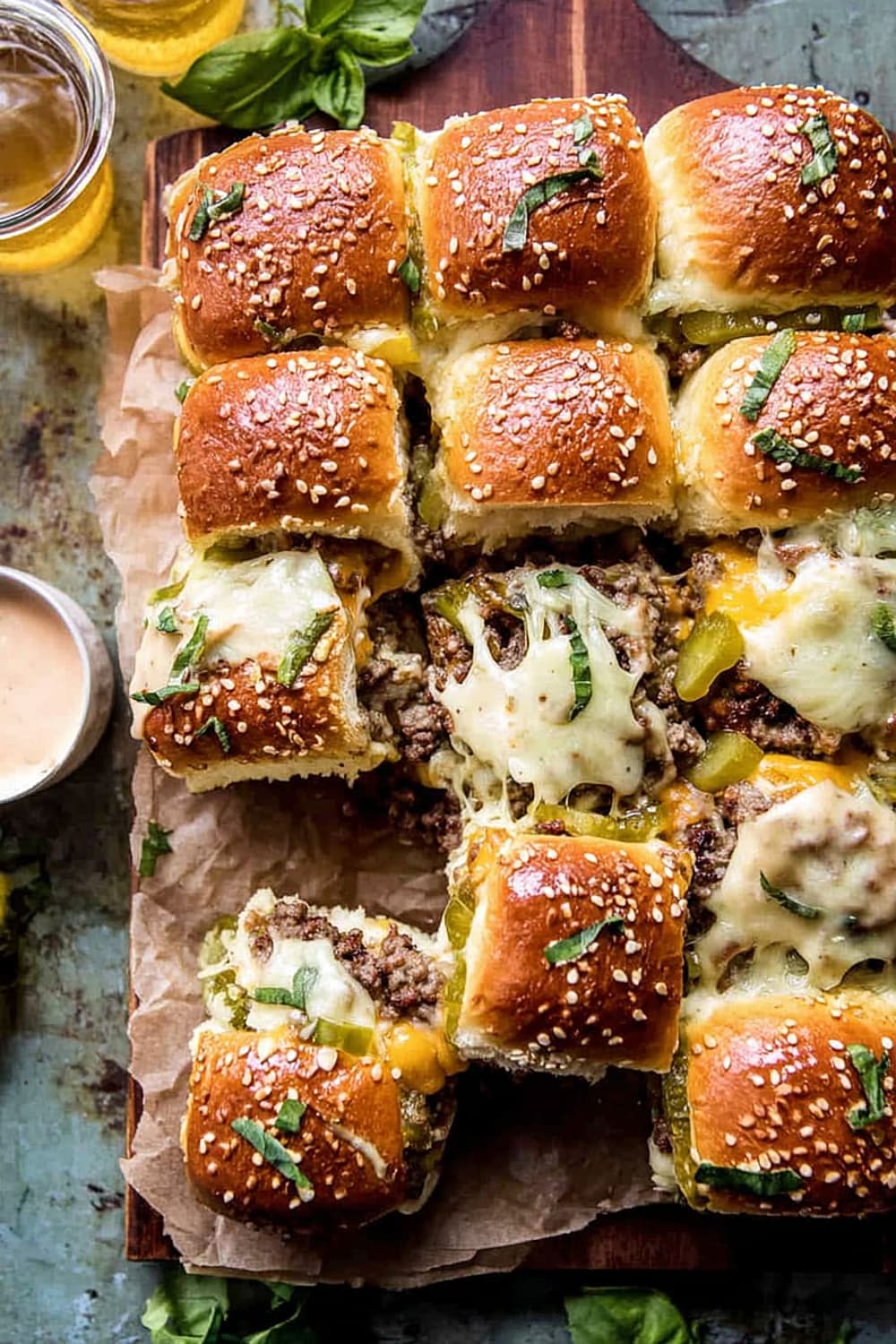 Pull Apart Cheeseburger Sliders