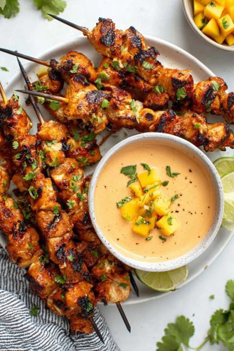 Thai Chicken Skewers with Mango Sauce