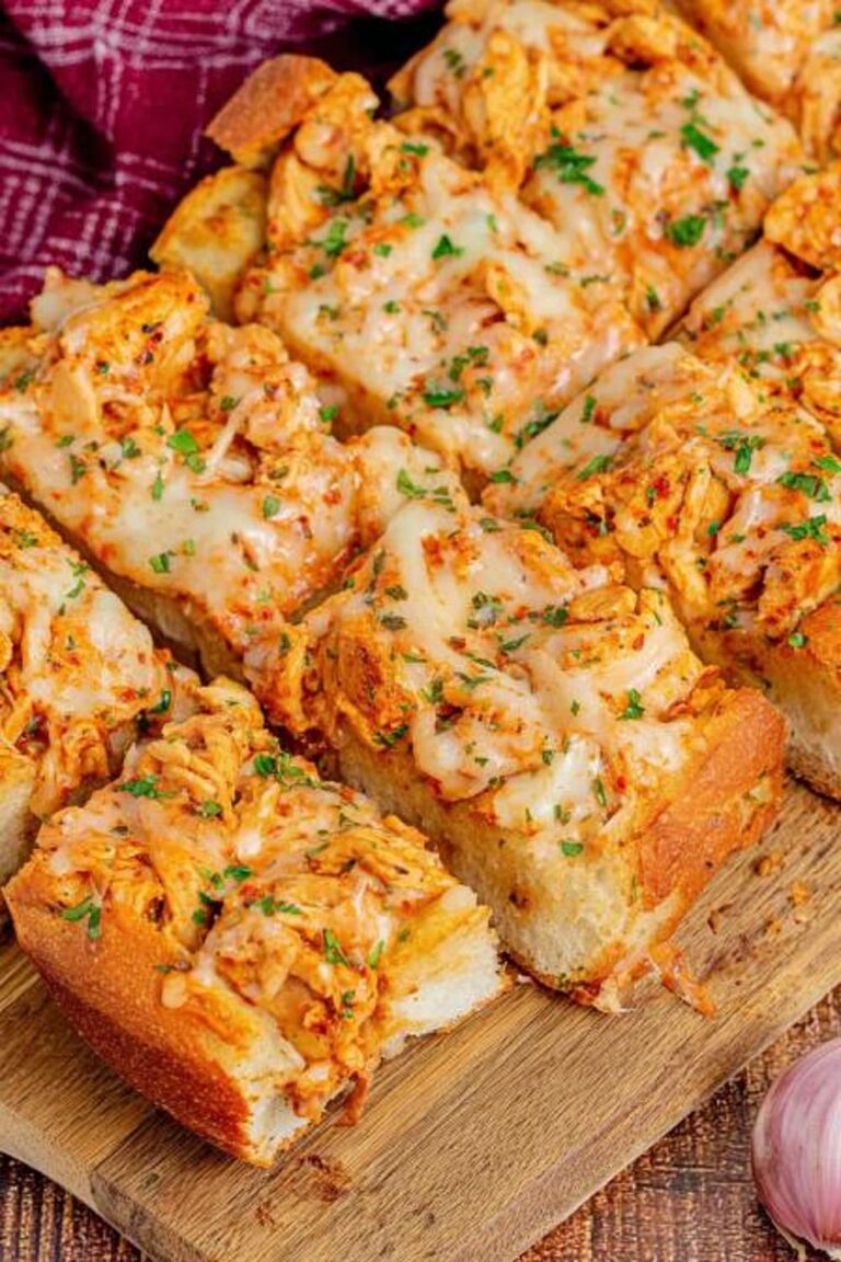 Cajun Chicken Alfredo Garlic Bread