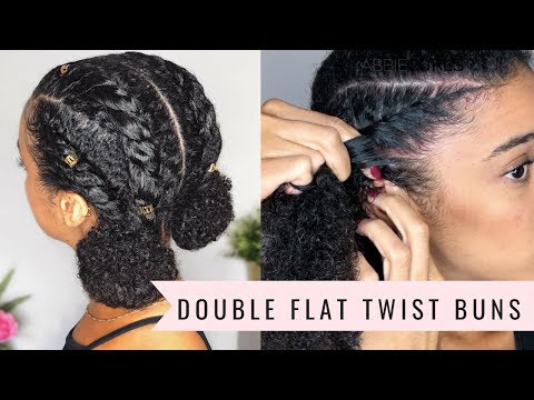 Two Flat Twists Into a Low Bun