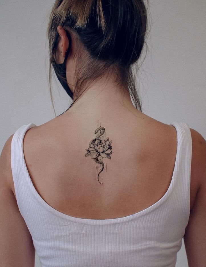 A snake and lotus that feels calm but deadly
