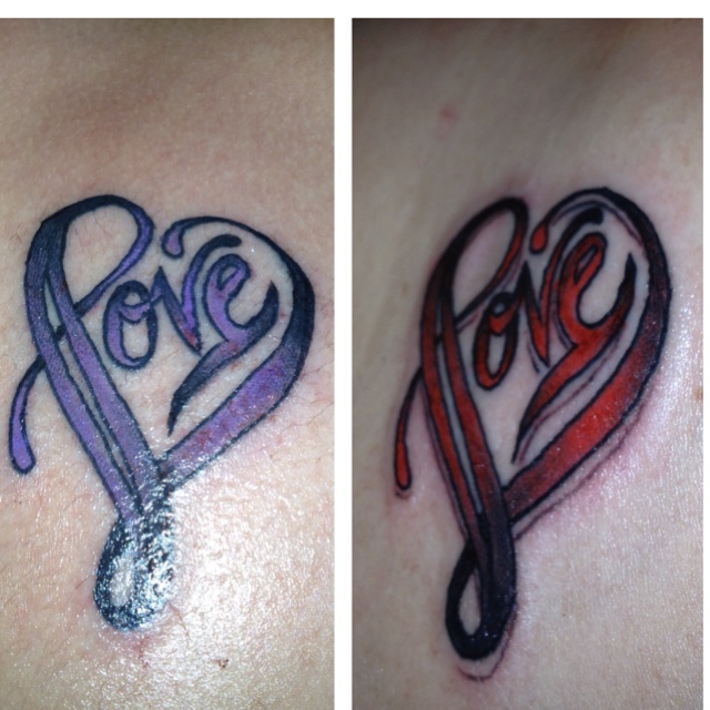 One symbol split into two halves