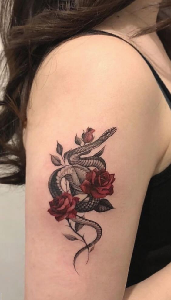A rose and snake that’s equal parts sweet and savage