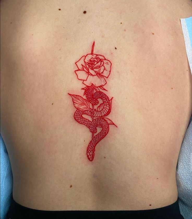 A snake in red ink that looks dangerously fresh