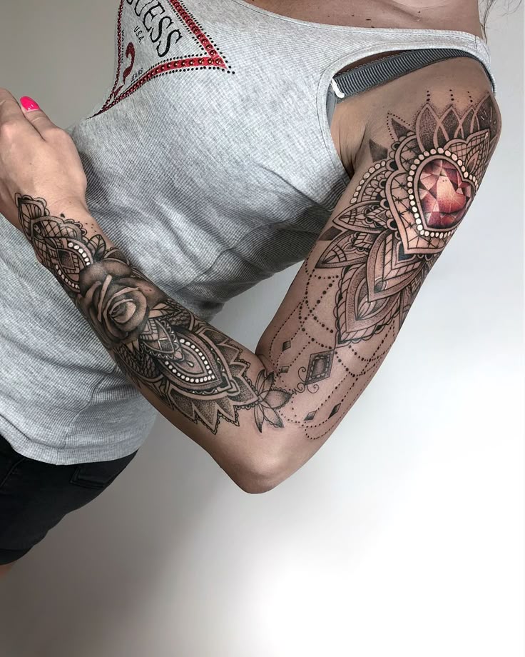 Full sleeve of ornamental lace that looks like couture