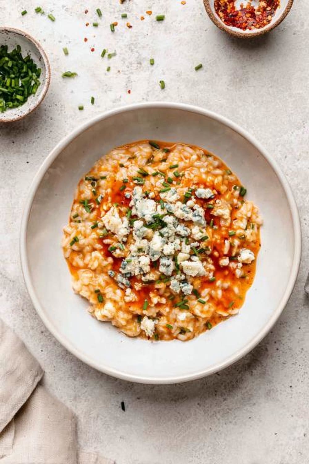 Creamy Vegetarian Risotto with Buffalo Sauce