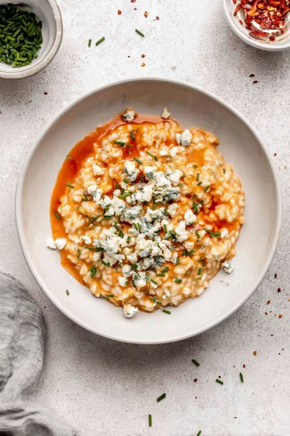 Creamy Vegetarian Risotto with Buffalo Sauce