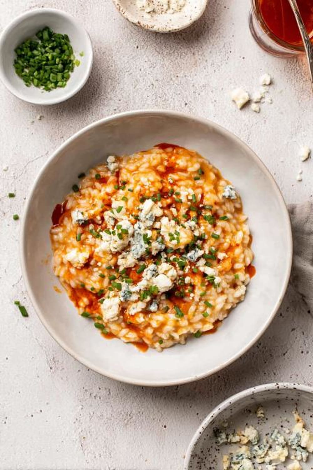 Creamy Vegetarian Risotto with Buffalo Sauce