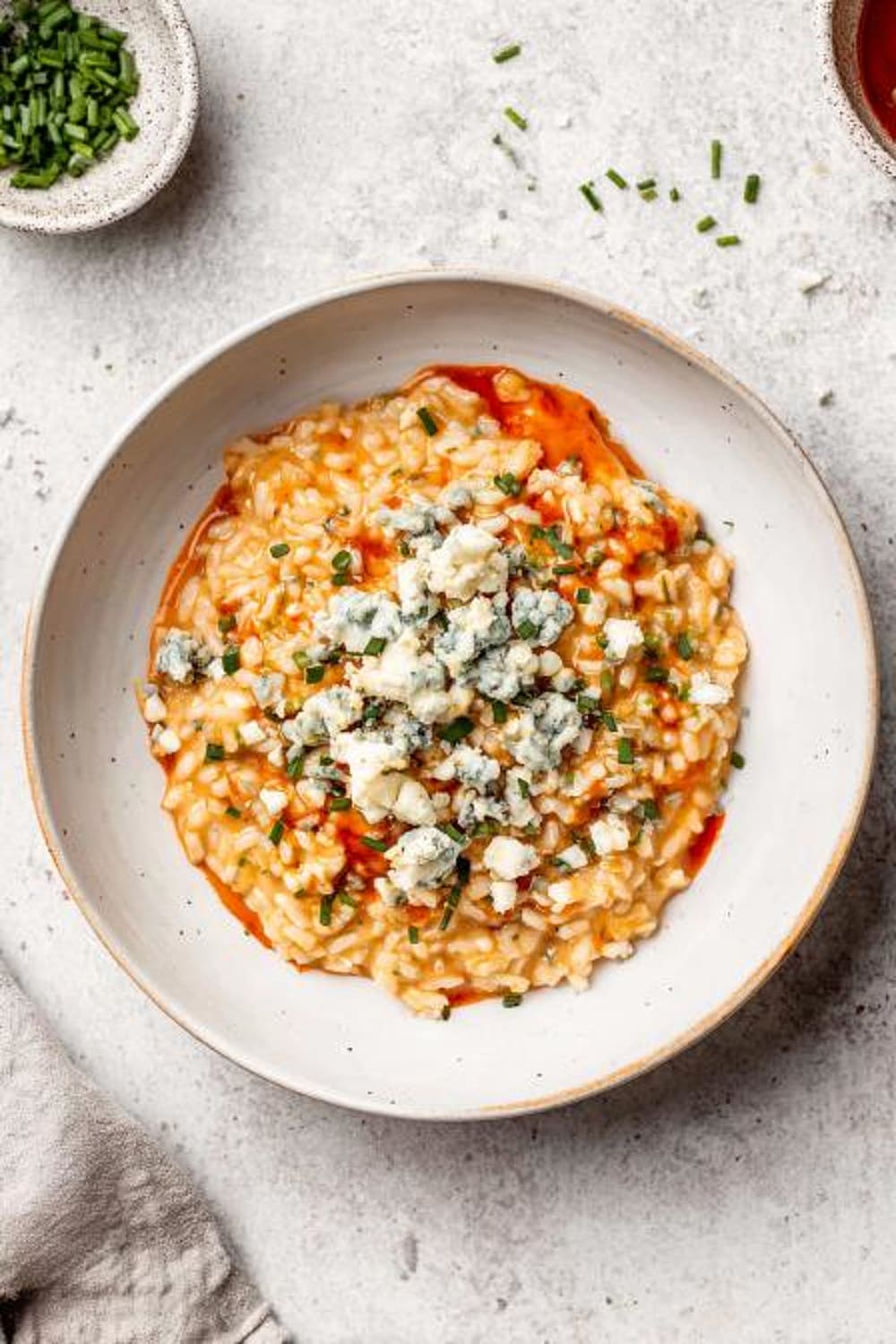 Creamy Vegetarian Risotto with Buffalo Sauce