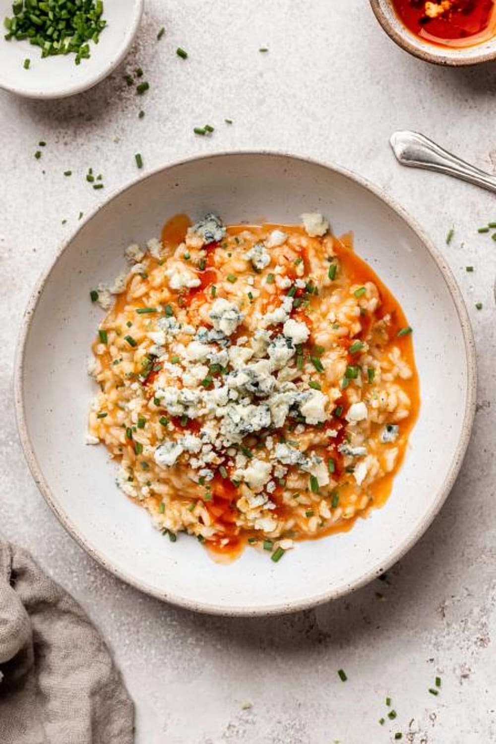 Creamy Vegetarian Risotto with Buffalo Sauce