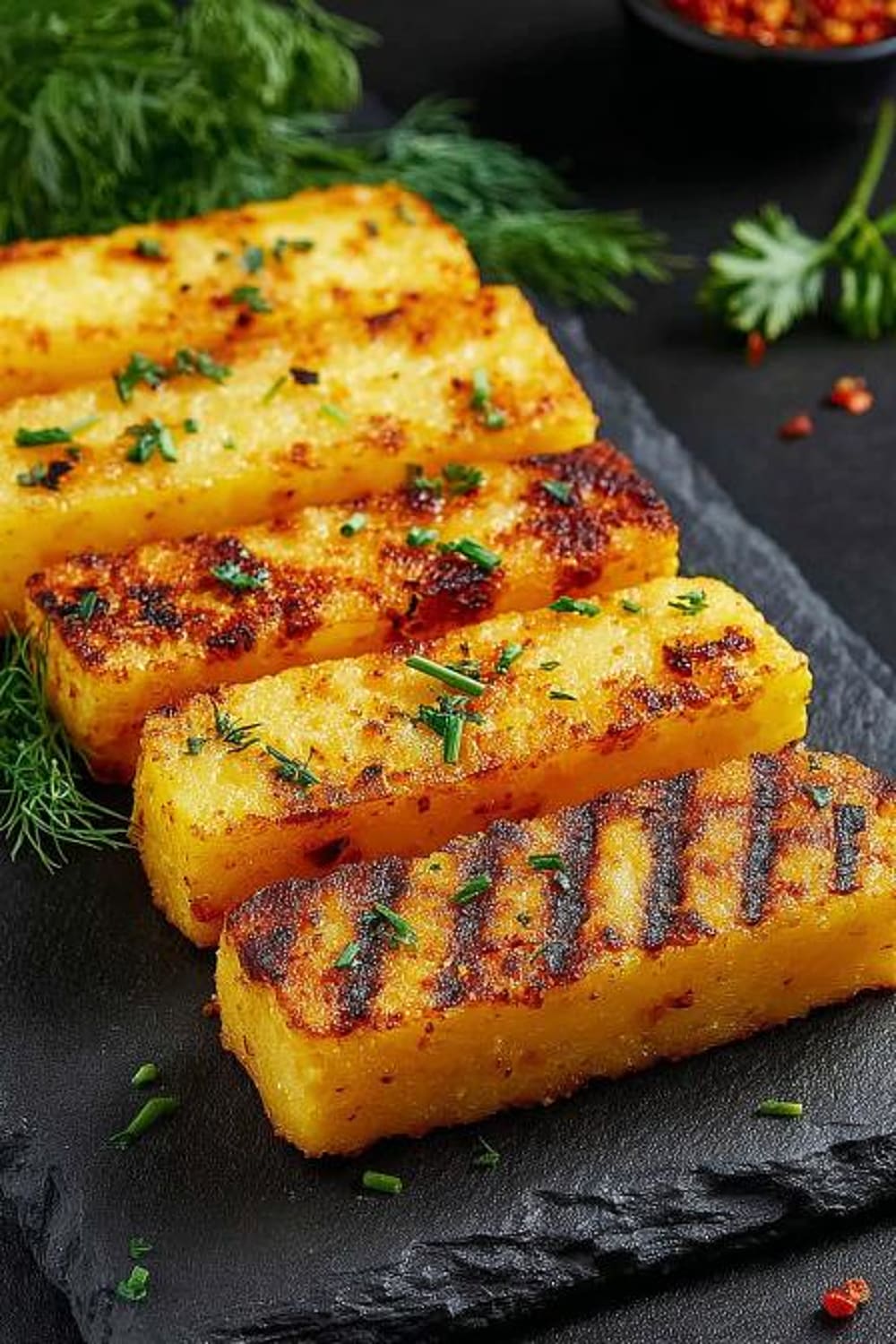 Golden Grilled Polenta Crostini