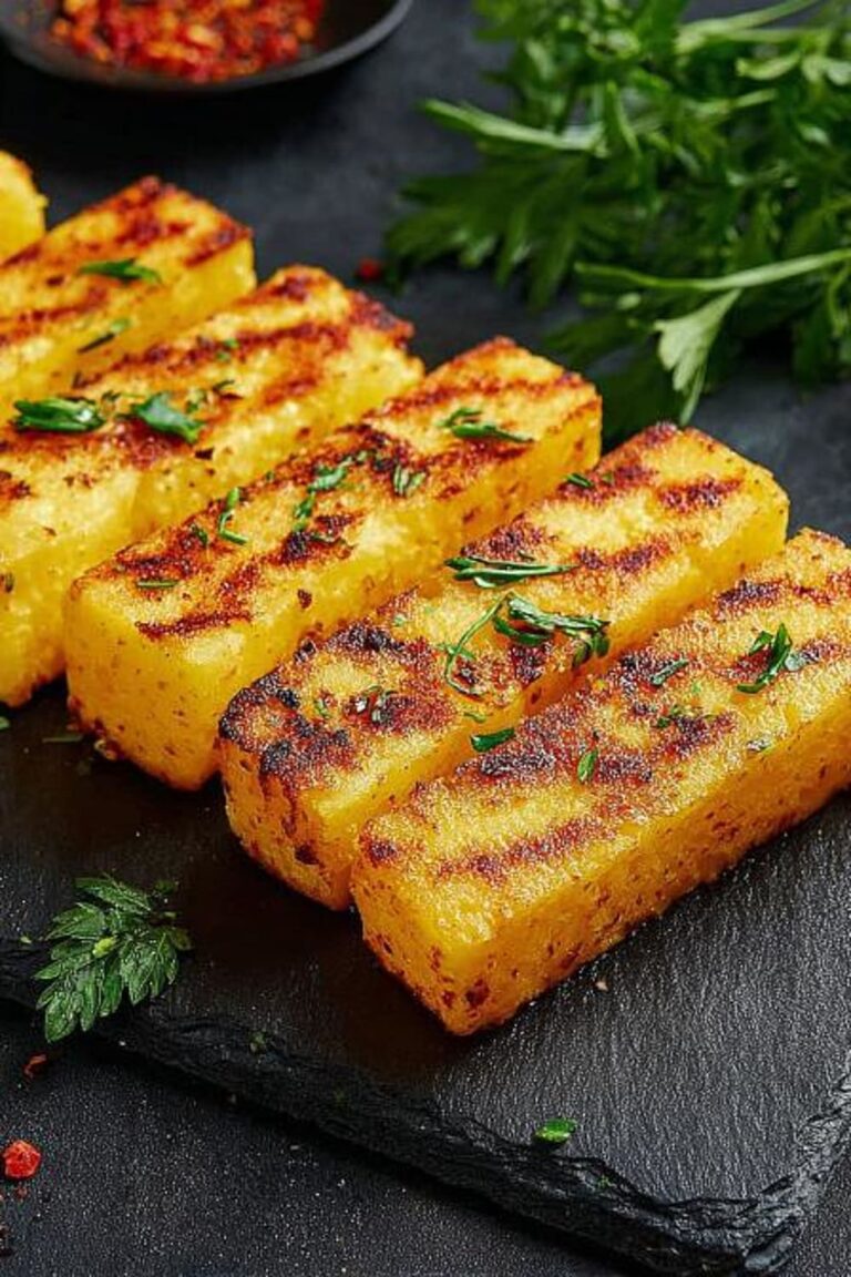 Golden Grilled Polenta Crostini