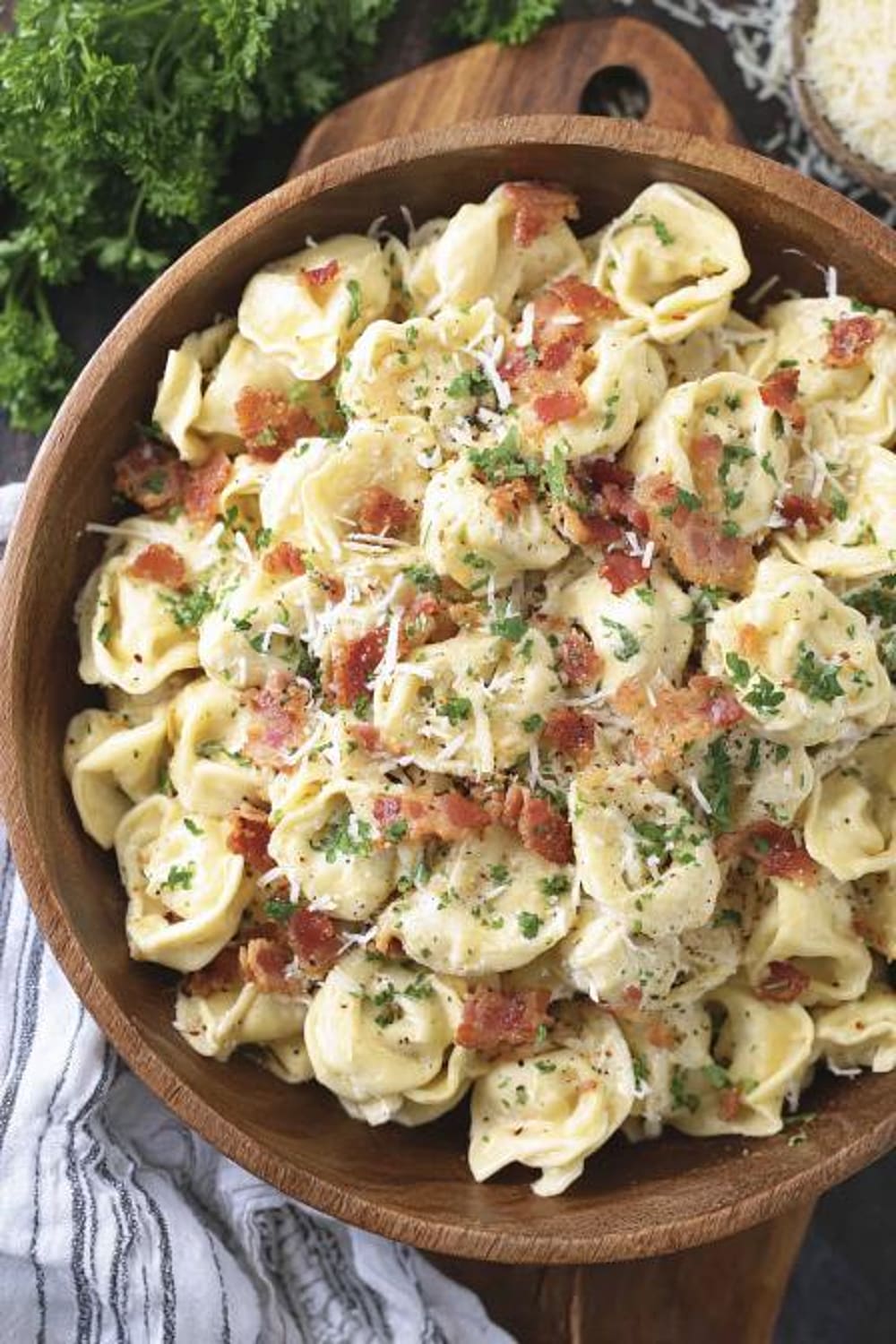 Easy Tortellini Pasta Carbonara