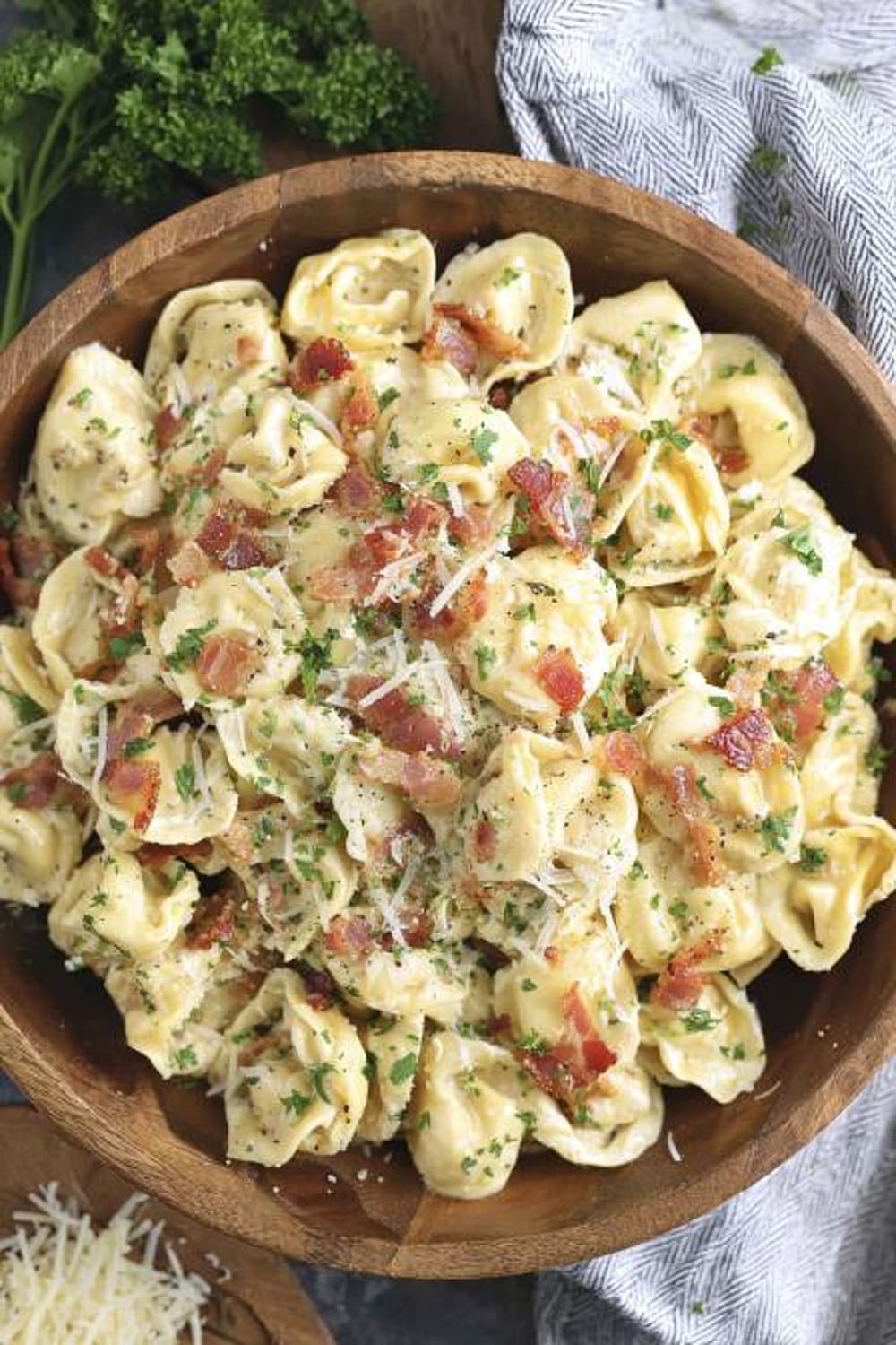 Easy Tortellini Pasta Carbonara