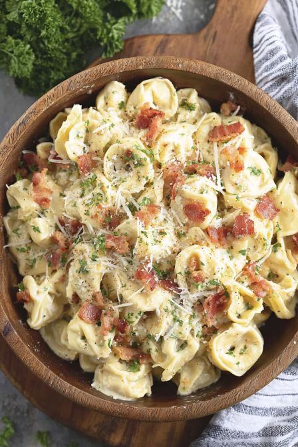 Easy Tortellini Pasta Carbonara