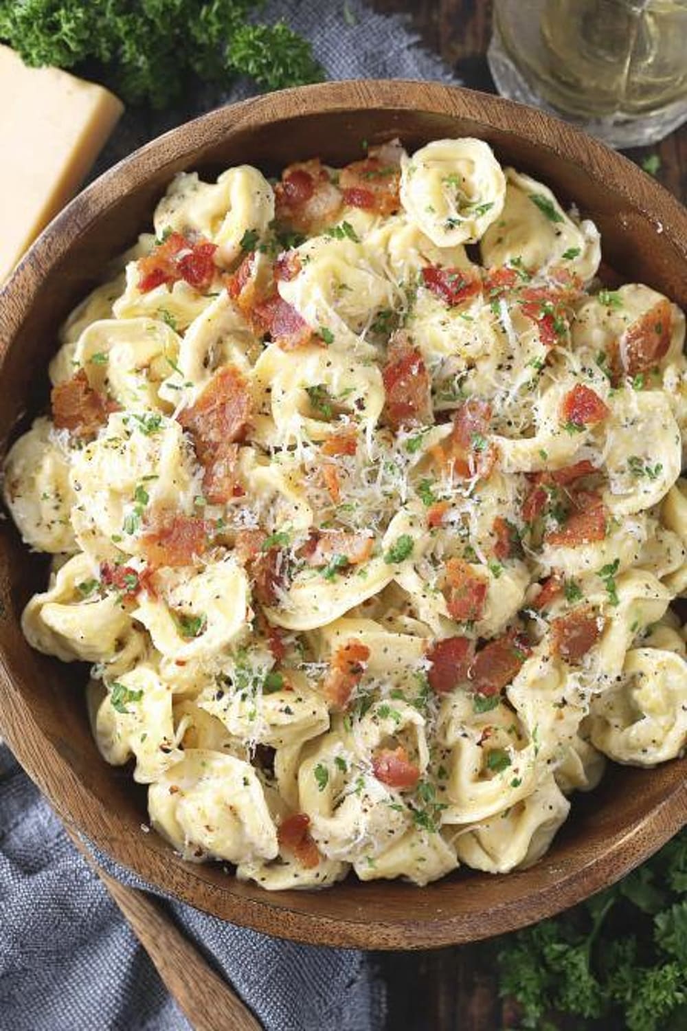 Easy Tortellini Pasta Carbonara