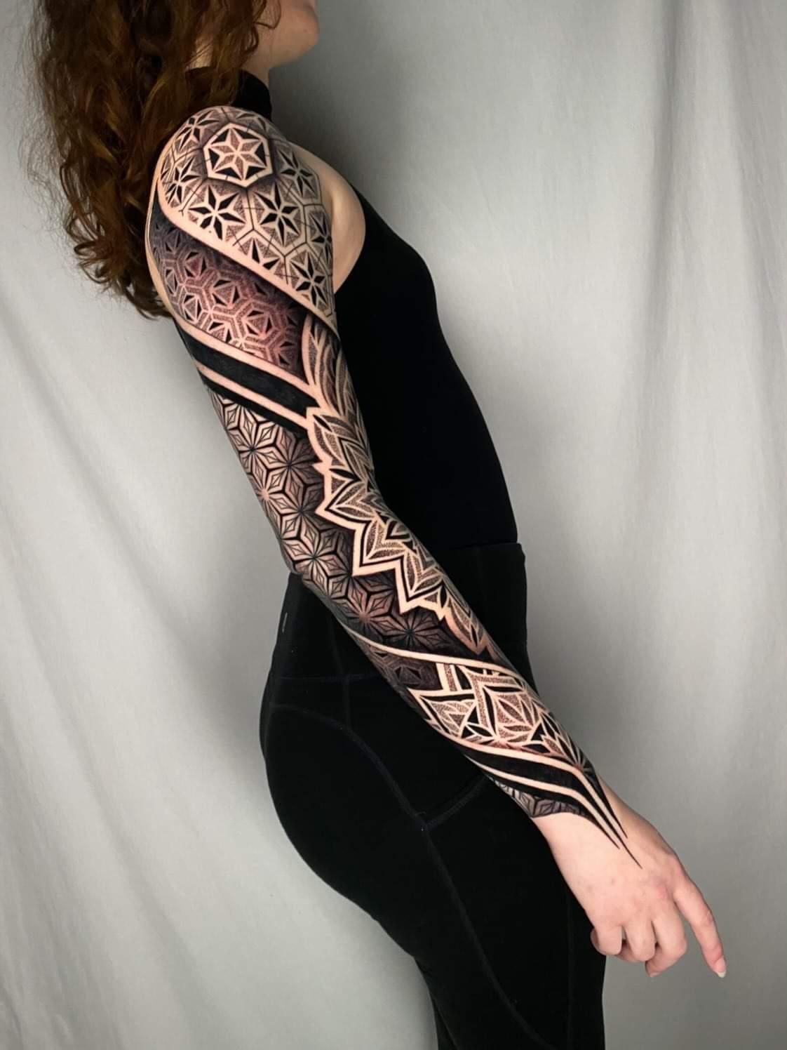 Mandala geometry that wraps like a bracelet stack
