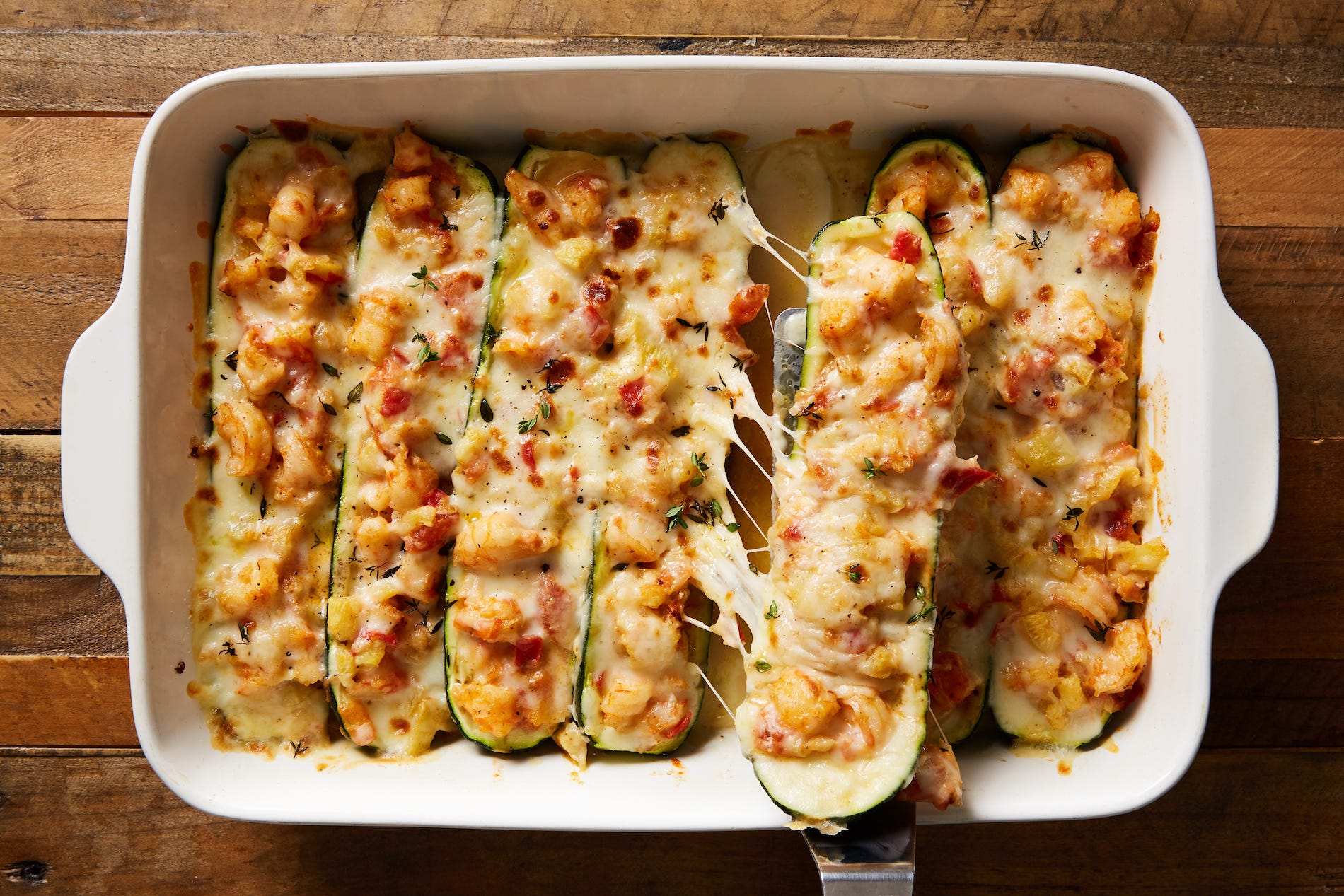 Shrimp Zucchini Boats