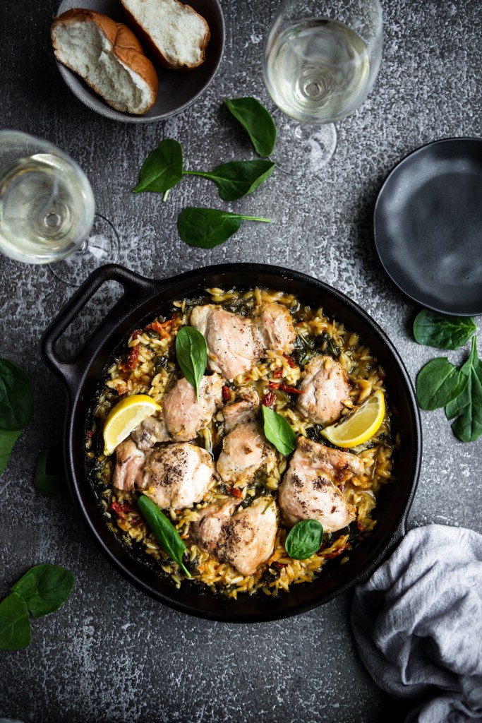 White Wine Chicken Orzo