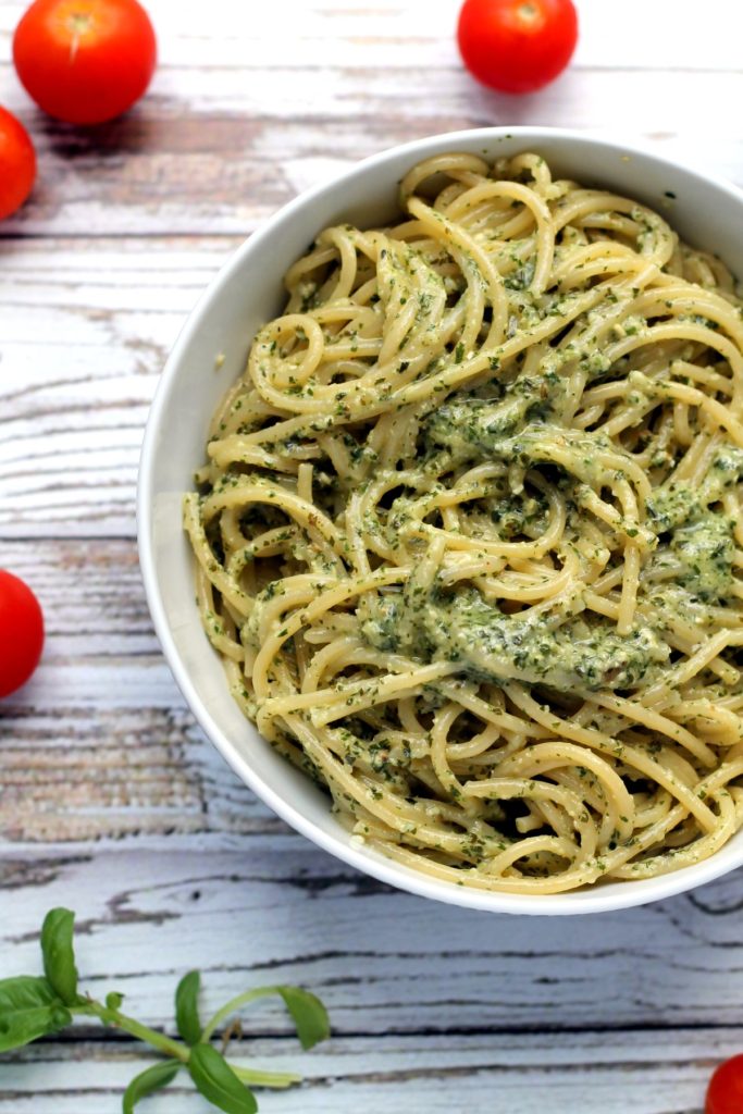 Roasted Garlic Pesto Pasta