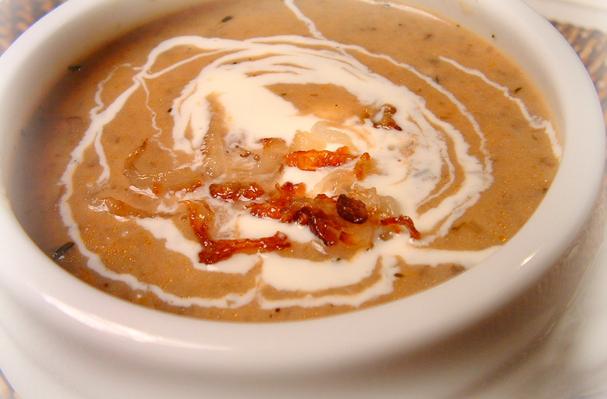 Mushroom Soup with Crispy Shallots