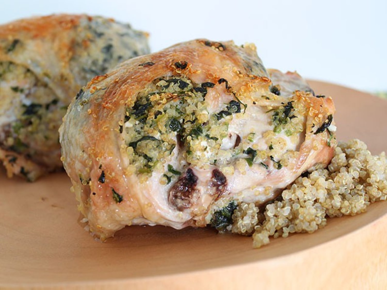 Quinoa Stuffed Chicken with Spinach