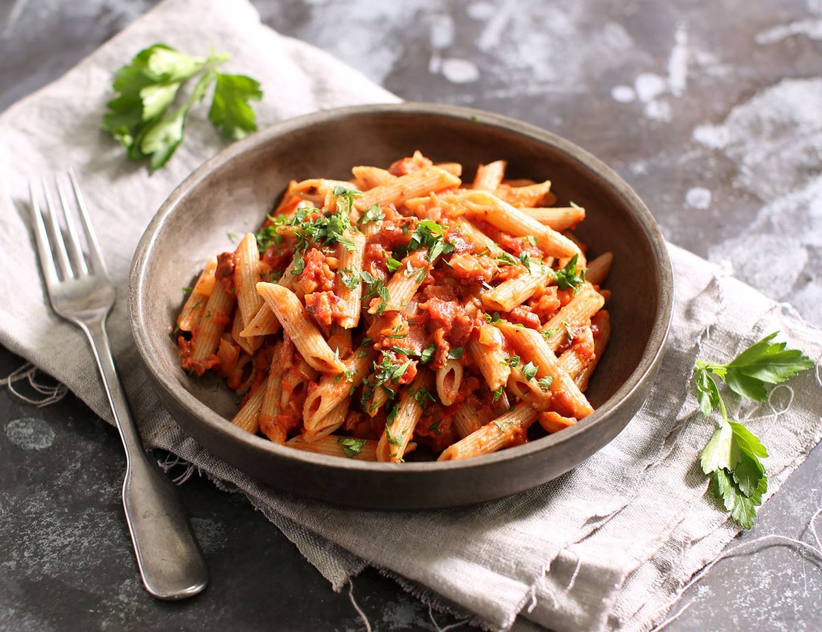 Creamy Bacon and Tomato Penne
