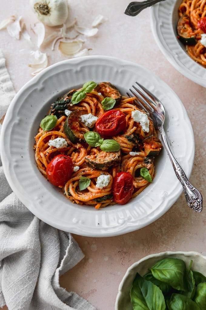 Goat Cheese and Tomato Spaghetti