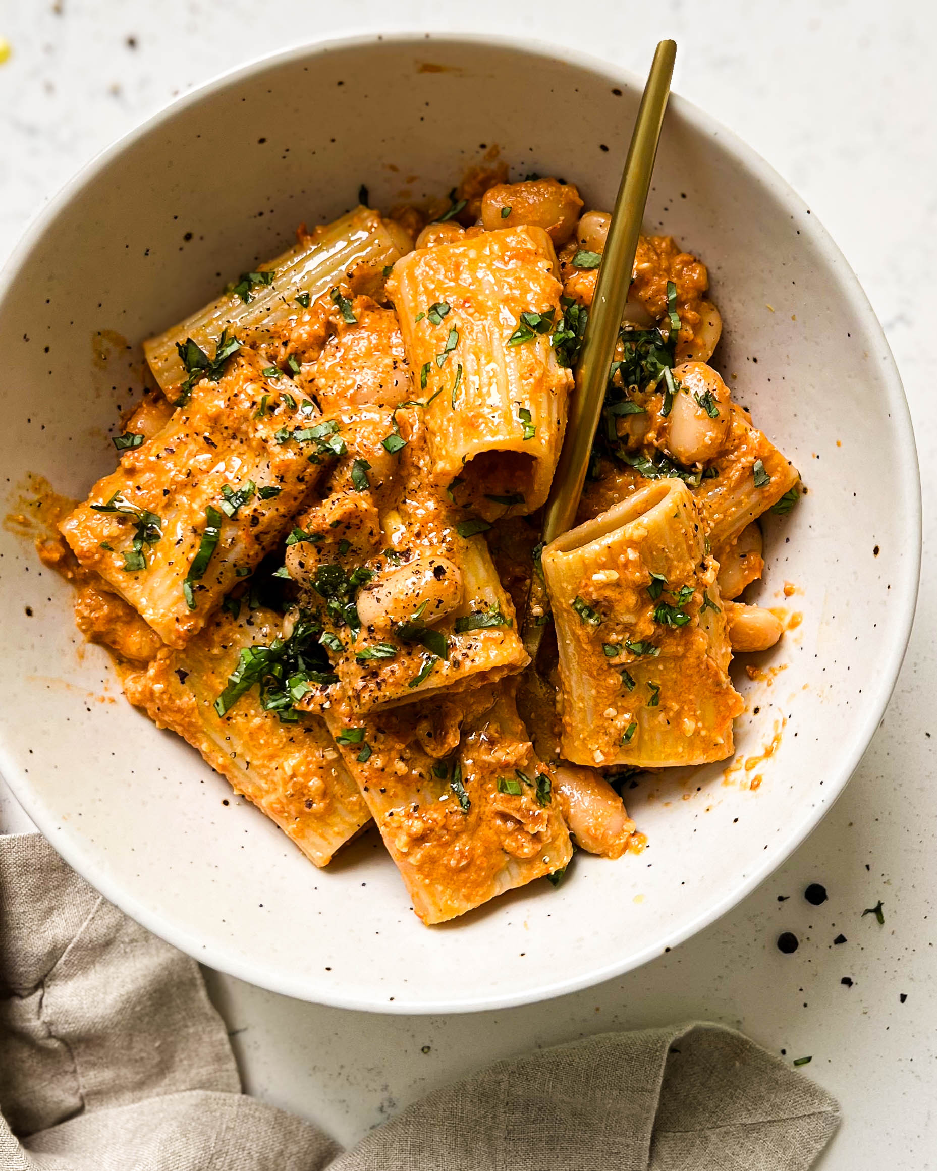 Sun-Dried Tomato Pesto Rigatoni