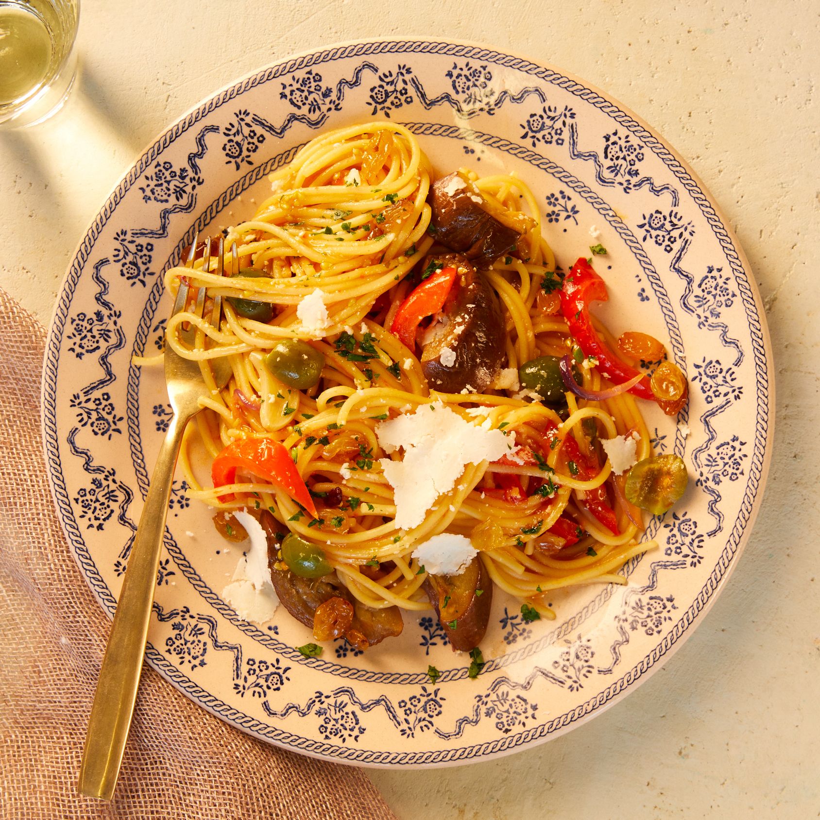 Eggplant Caponata Spaghetti