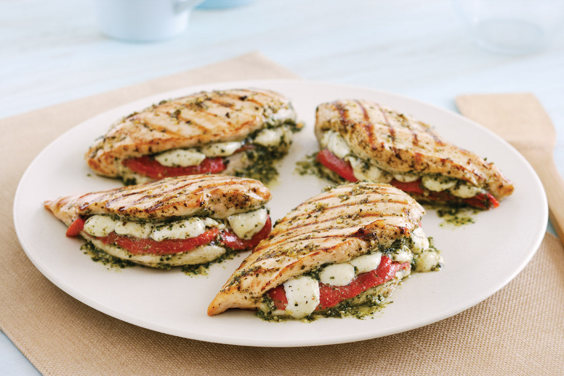 Pesto and Mozzarella Stuffed Chicken