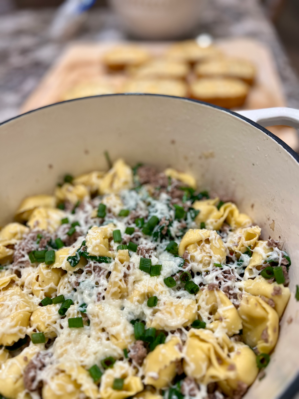 Tortellini Beef Skillet With Spinach