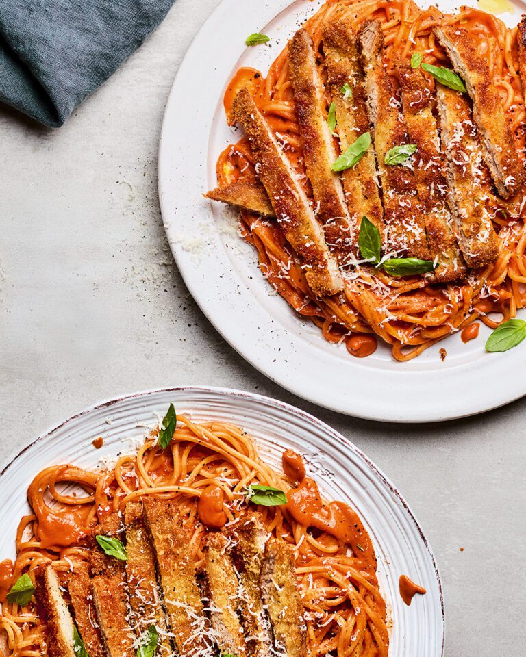 Pork Schnitzel Spaghetti
