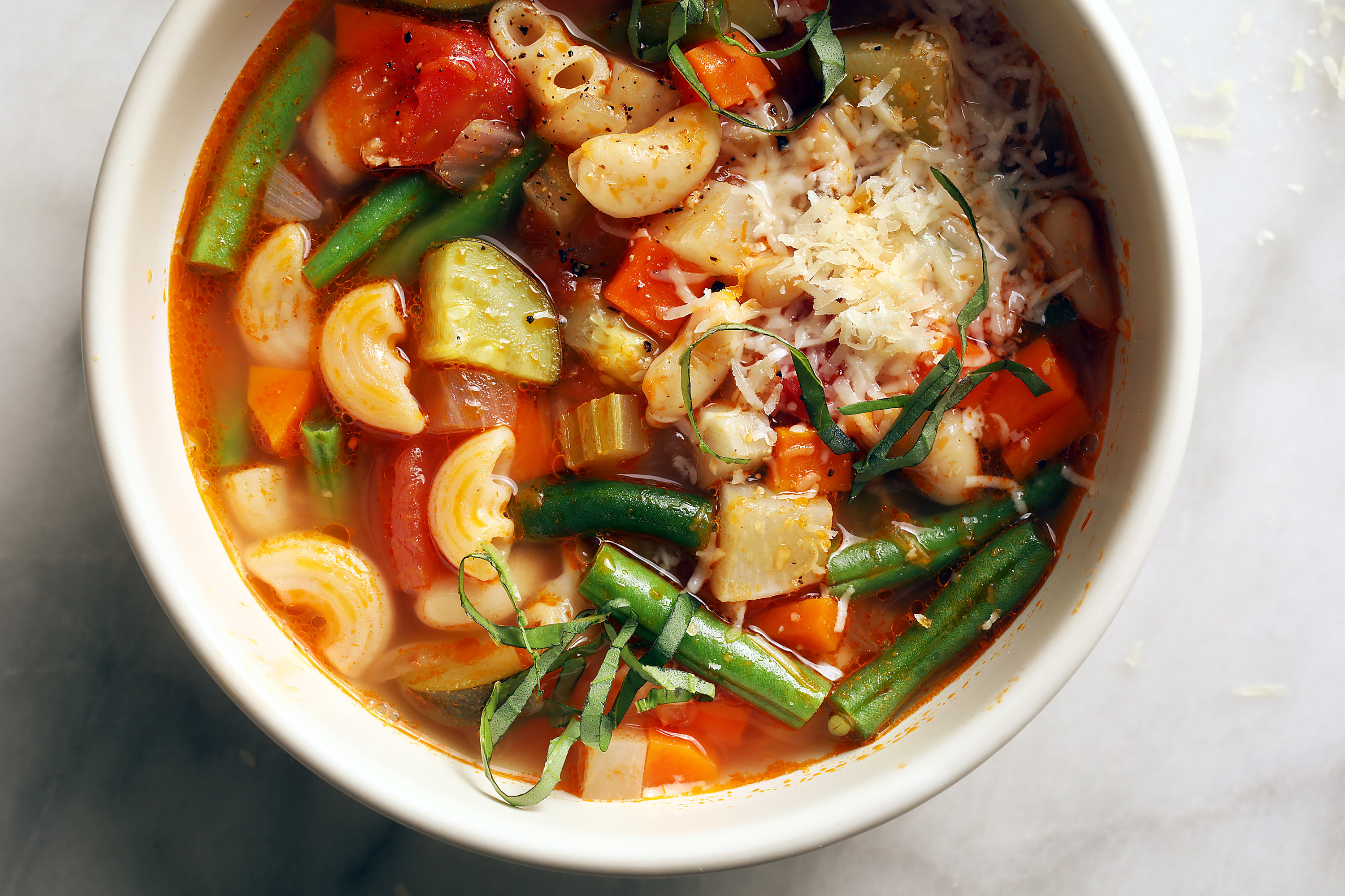 Beef Minestrone with Fresh Basil