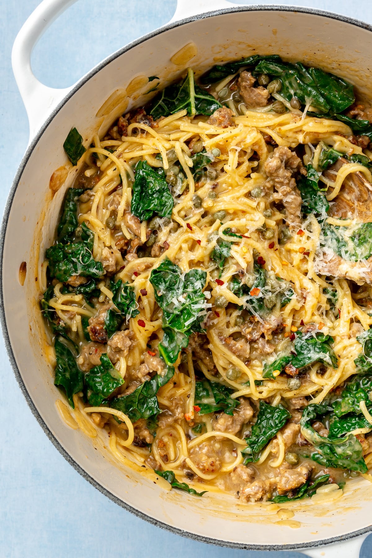 Kale Parmesan Fettuccine