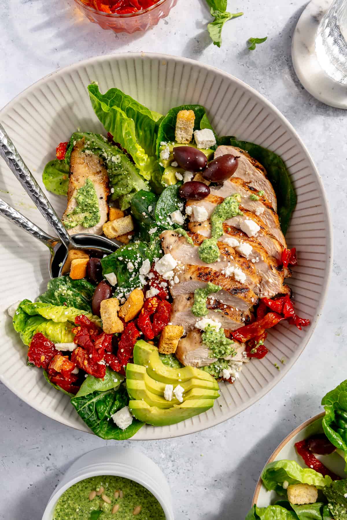Pesto Chicken Feta Salad