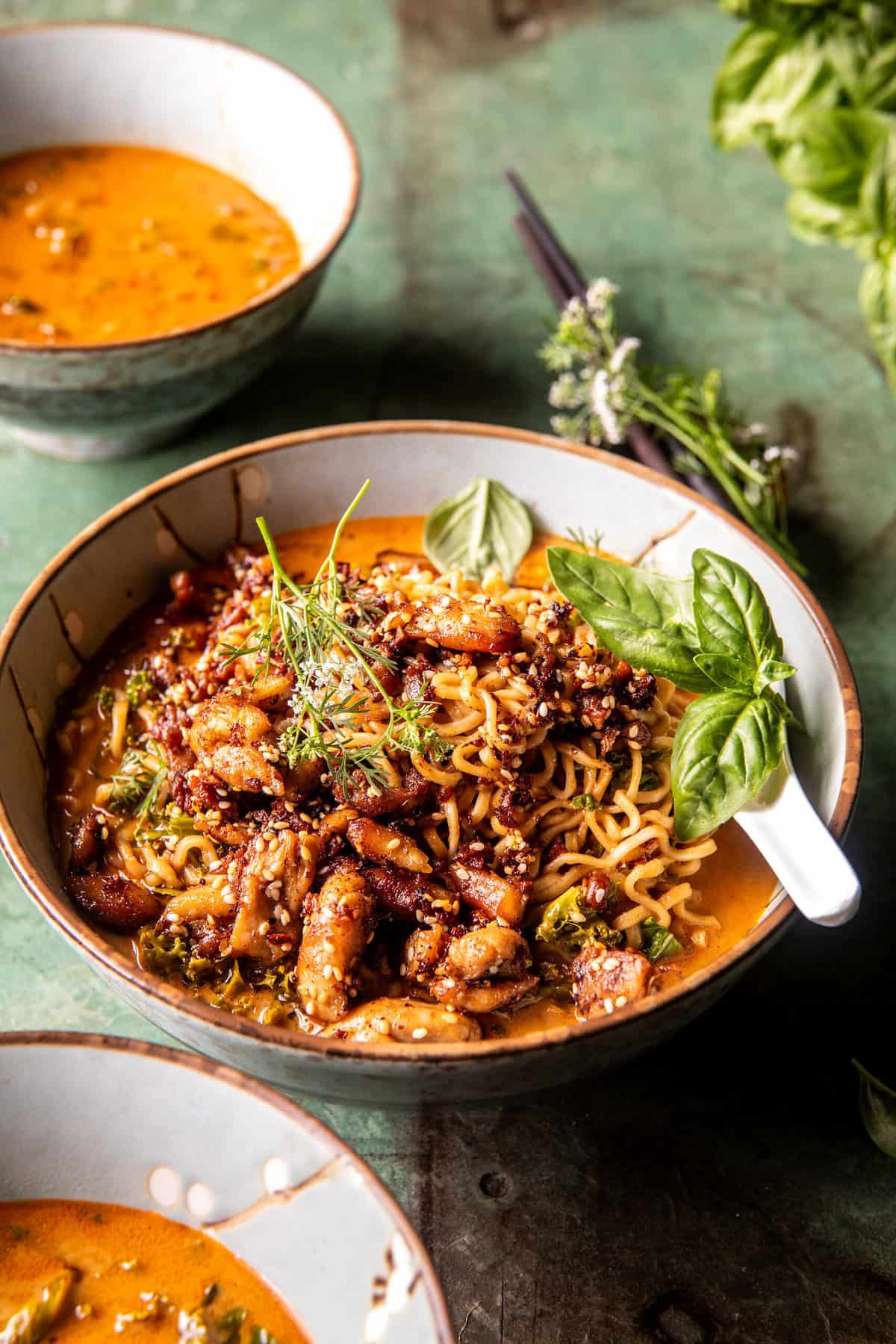Peanut Chicken Ramen Bowl