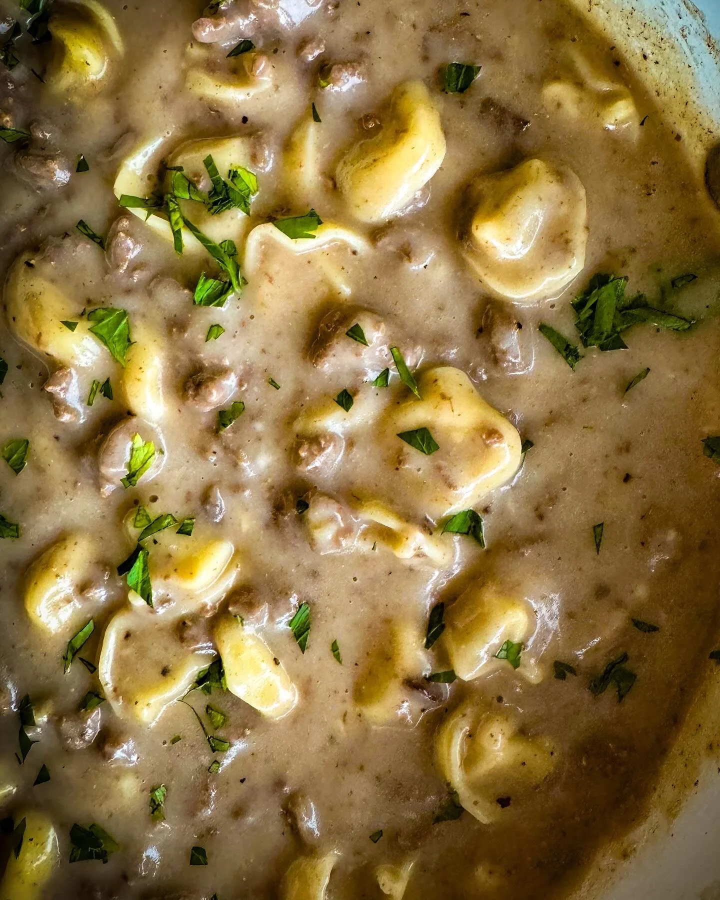Beef Tortellini With Mushroom Sauce