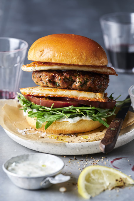 Beef Saganaki Burger