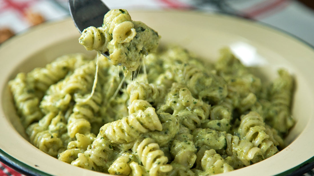 Pesto Fusilli with Pine Nuts