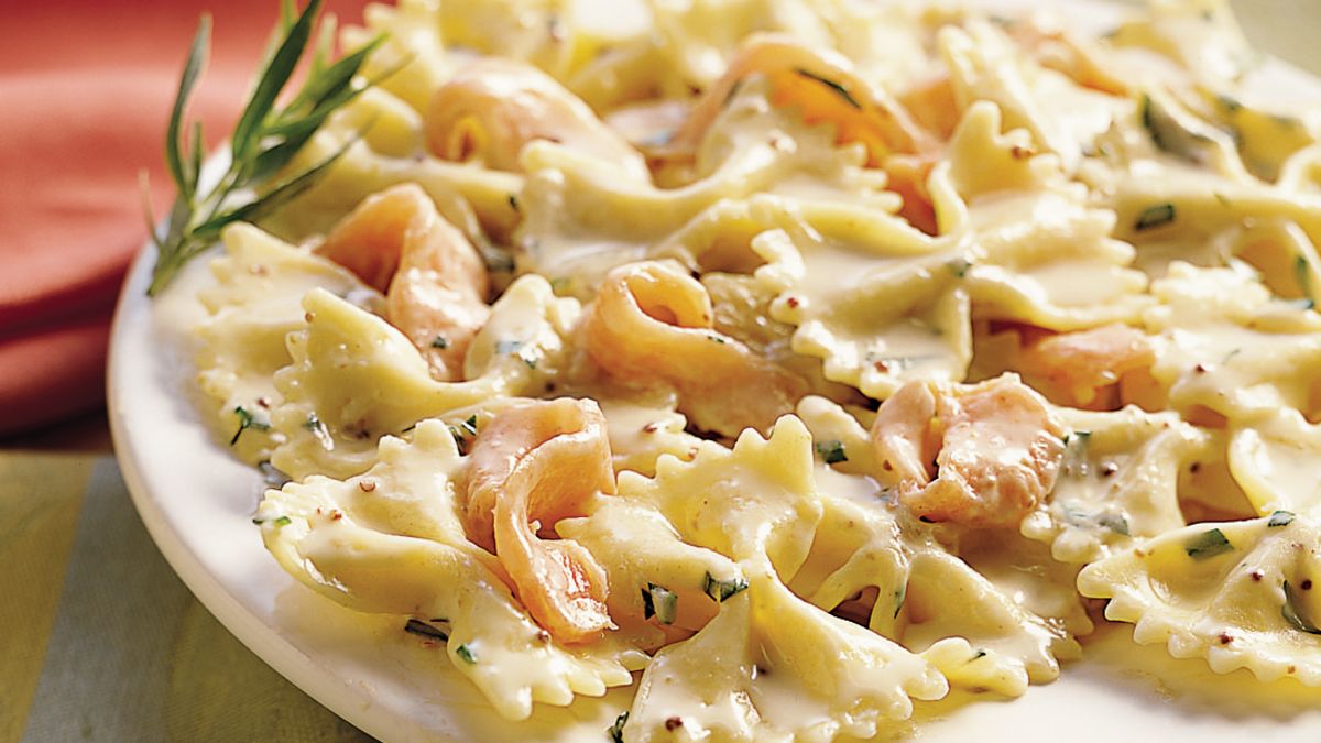Mustard Tarragon Salmon Pasta