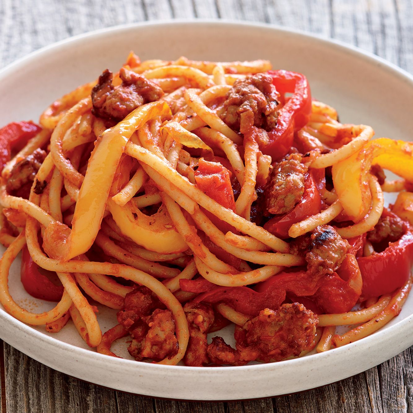 Spicy Calabrian Sausage Bucatini