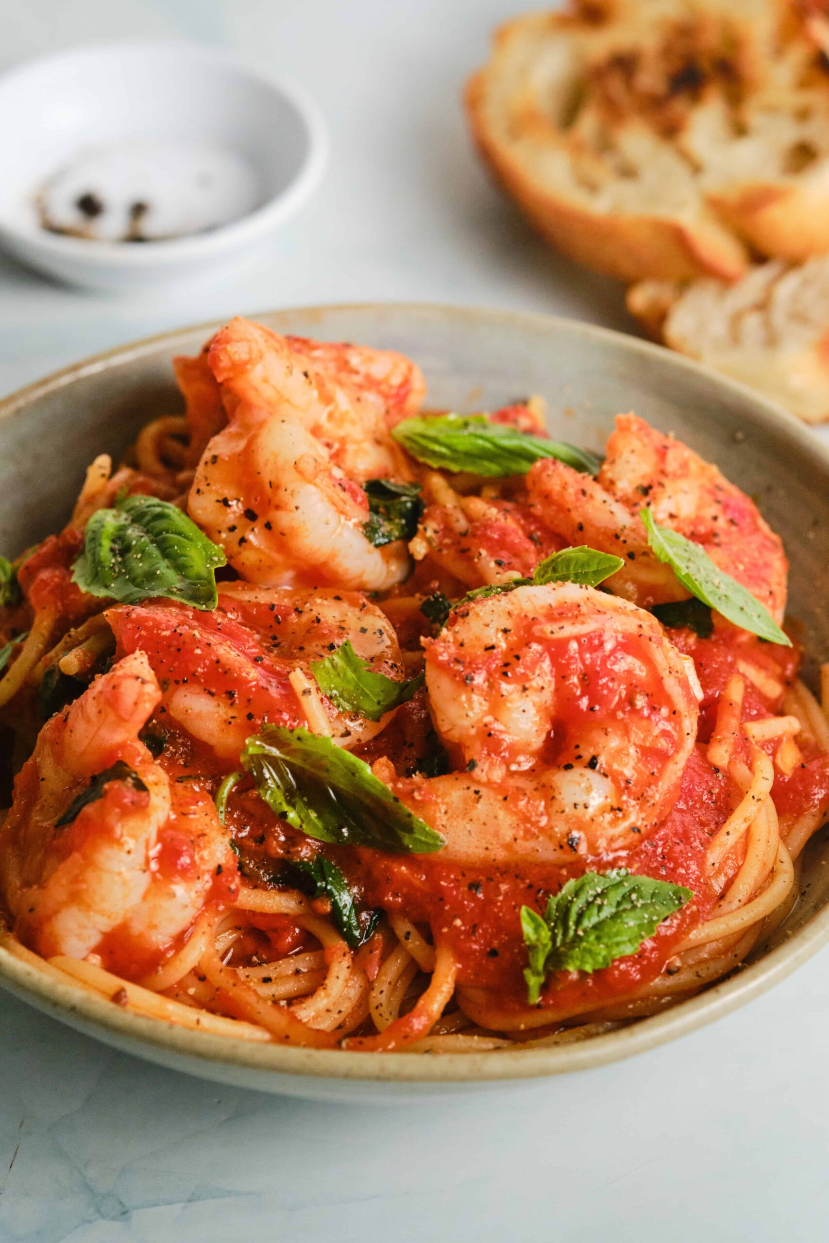 Shrimp Marinara with Fresh Basil